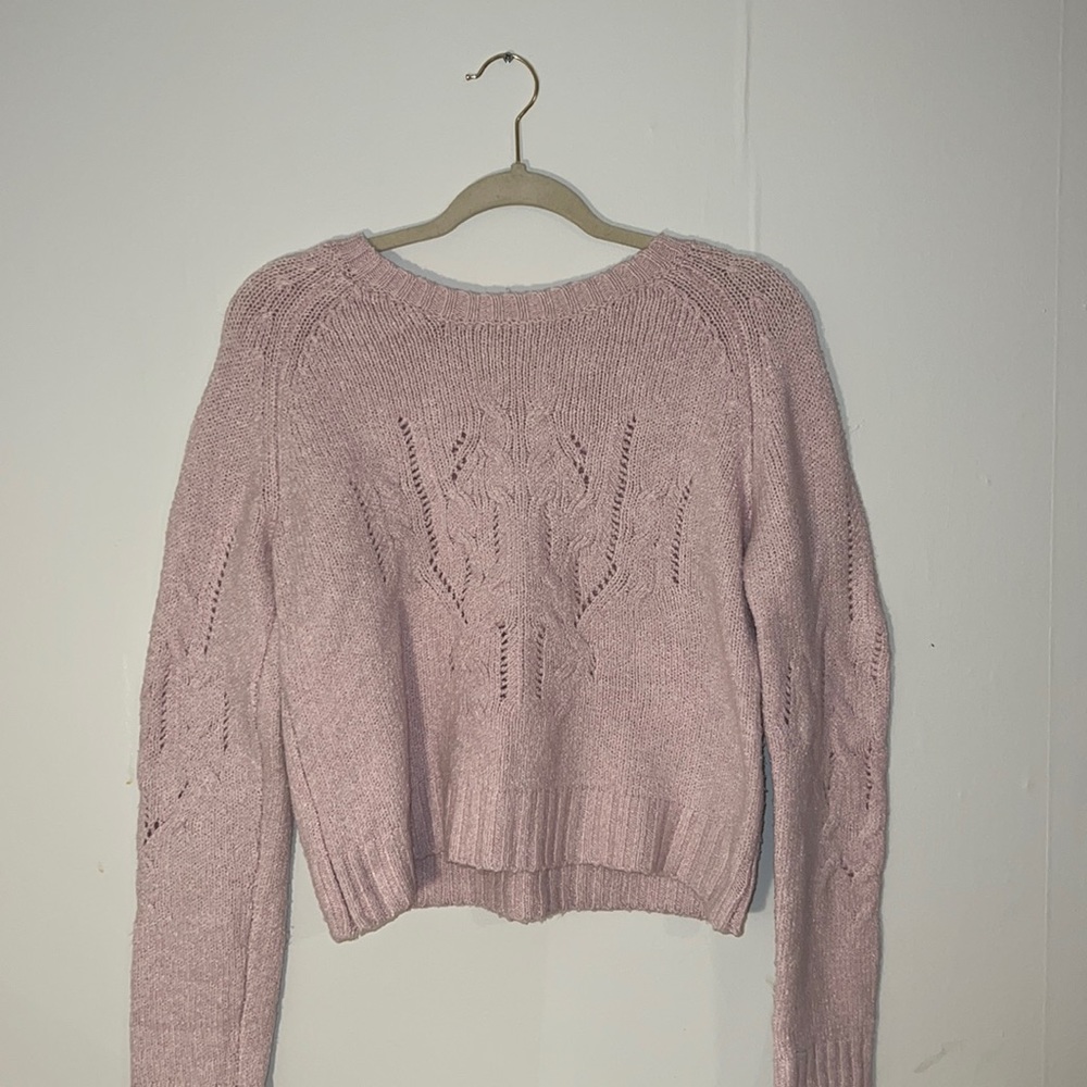 Slightly Cropped Pink Sweater